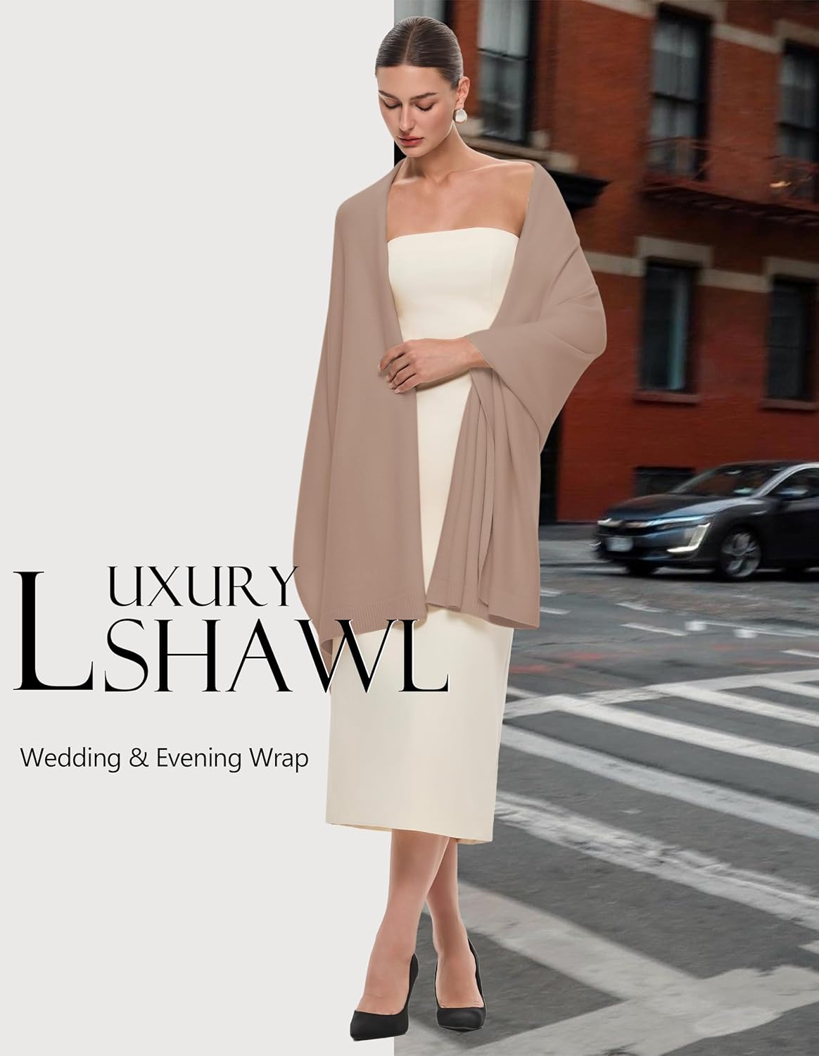 PULI Women's Pashmina Shawl Wraps for Evening Dress Large Scarf Blanket Long Wedding Bridal Winter Warm Shoulder Wrap - Colors A