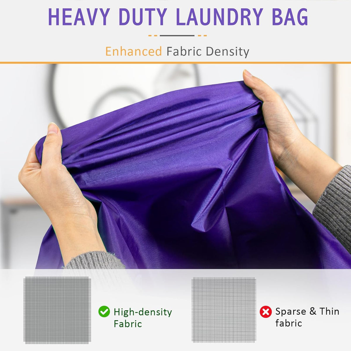 Isink Extra Large Laundry Bag With Handles, Heavy Duty, Travel Laundry Bag for Dirty Clothes, 28" x 40" (Black)