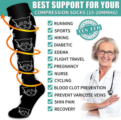 Laite Hebe 3 Pack Medical Compression Sock-Compression Sock For Women and Men Circulation -Best for Running,Nursing,Athletic Sports