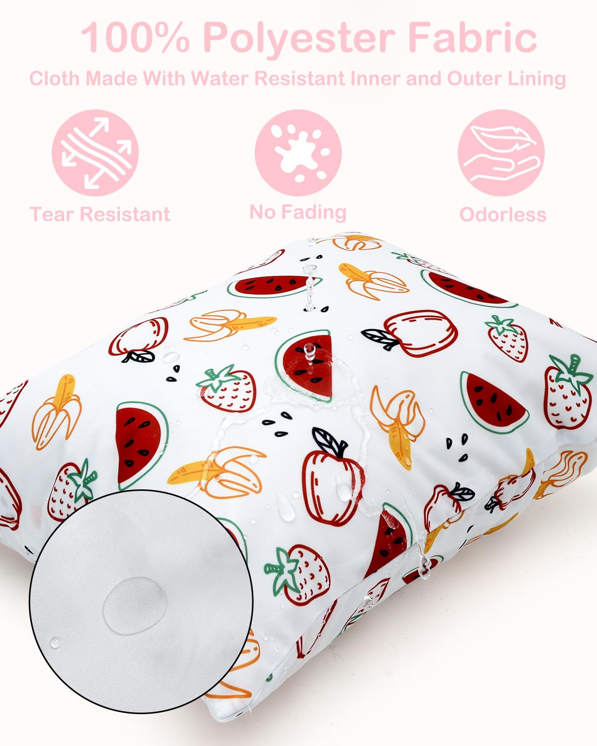 ALVABABY 2pcs Superior Waterproof Wet Dry Bags,Reusable with Two Zippered Pockets, Baby Cloth Diaper Wet Bags,Travel,Beach,Pool,Daycare,Soiled Baby Items,Yoga Gym Bag,Wet bag for Swimsuit