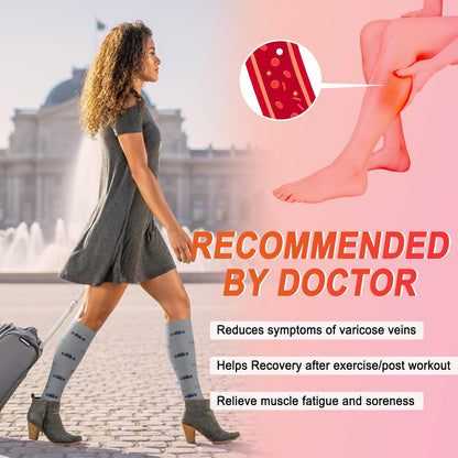 4 Pairs Compression Socks for Women Circulation-Best Support for Nurses,Running,Athletic,Travel
