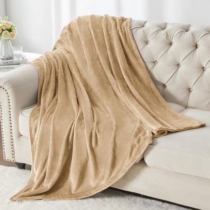 Fleece Blanket Soft Plush Throw for Couch Black 50"x60" - Colors A
