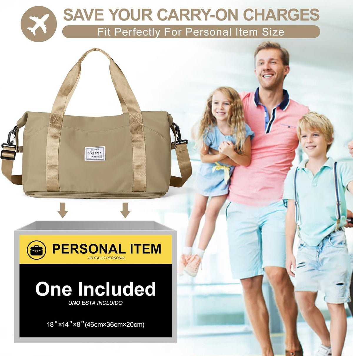 Travel Duffel Bag, Sports Tote Gym Bag, Shoulder Weekender Overnight Bag for Women - Colors A