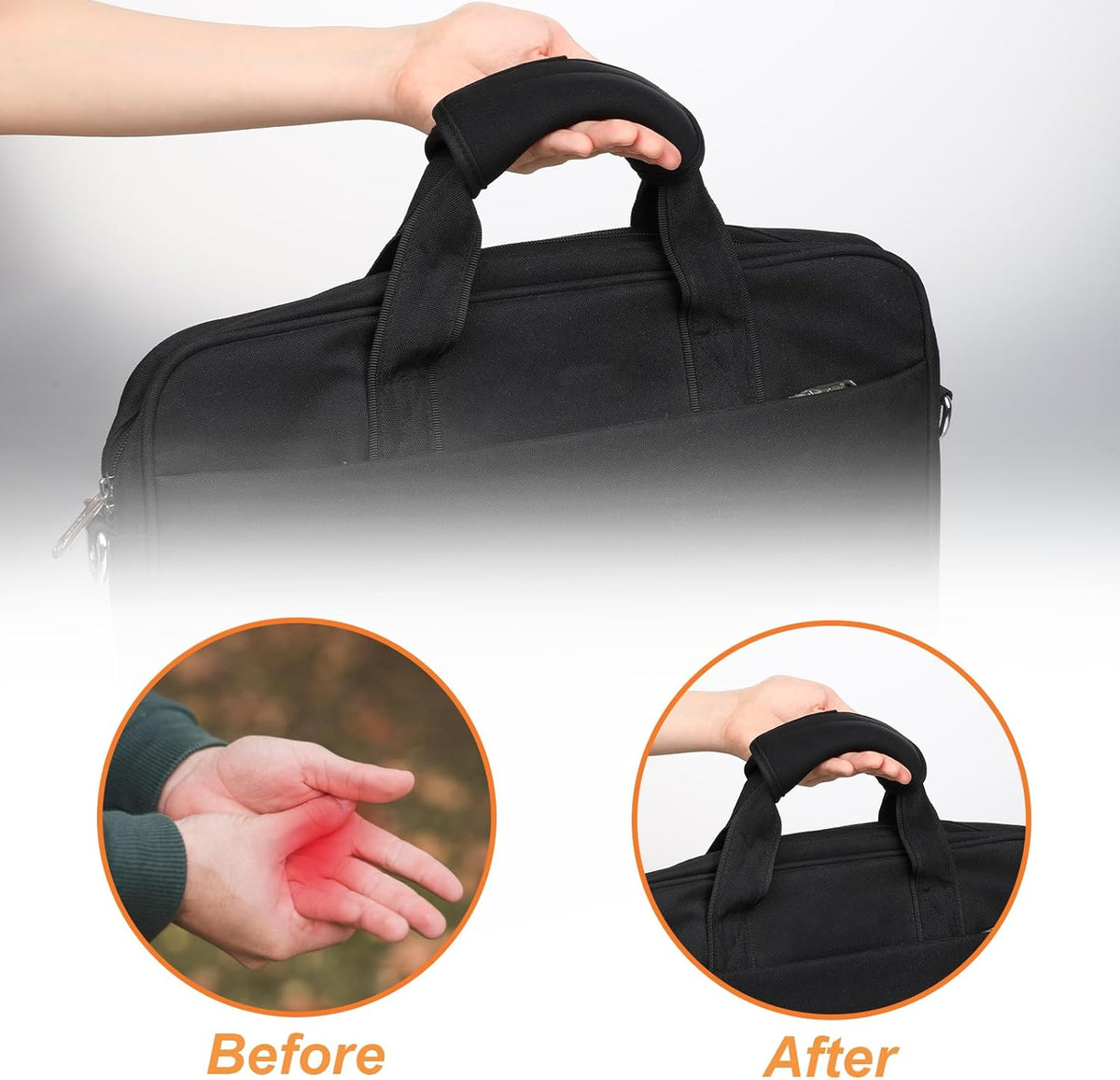 2 Pcs Luggage Handle Wraps for Suitcase Soft Luggage Handle Covers Comfort Luggage Handle Wrap Suitcase Handle Wraps for Comfortable Travel Accessories (Black)