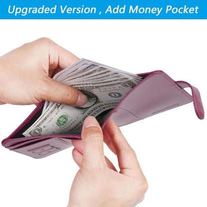 Passport Holder Cover Wallet RFID Blocking, Travel Essentials