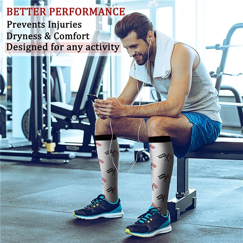 CHARMKING Compression Socks for Women & Men Circulation (8 Pairs) 15-20 mmHg Best Calf Socks Support for Athletic Cycling - Colors A