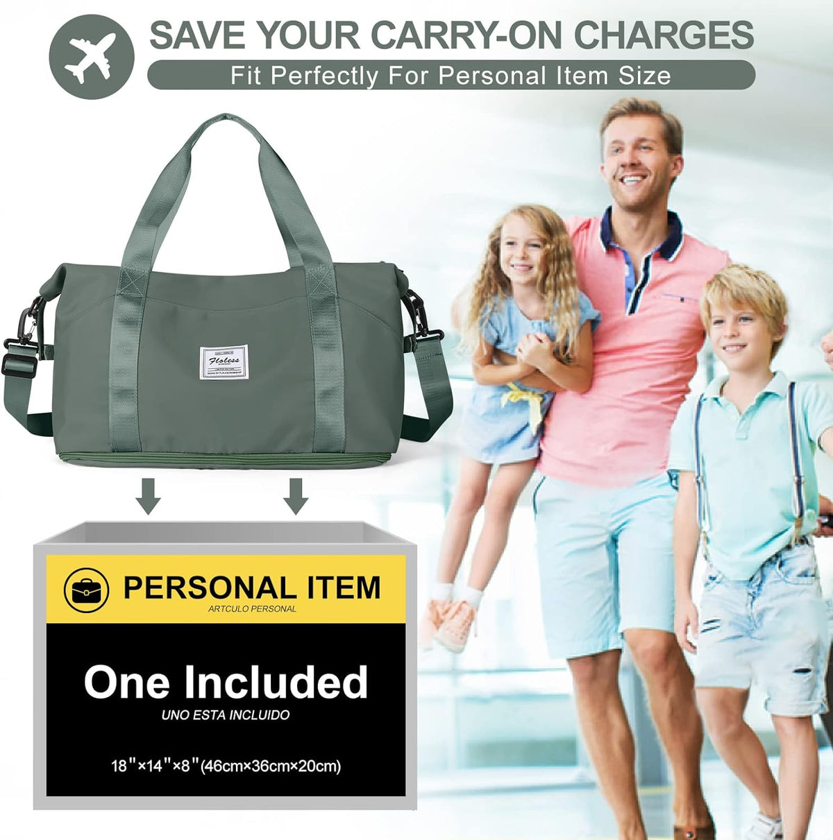 Travel Duffel Bag, Sports Tote Gym Bag, Shoulder Weekender Overnight Bag for Women - Colors A