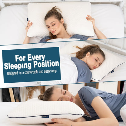 Travel & Camping Comfortable Memory Foam Pillow – Easy to Carry Portable Bag – Temperature Regulating Pillow Case