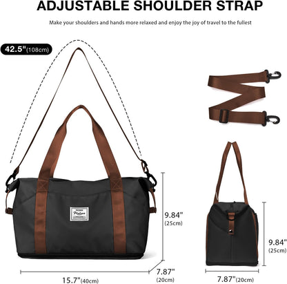Travel Duffel Bag, Sports Tote Gym Bag, Shoulder Weekender Overnight Bag for Women - Colors B