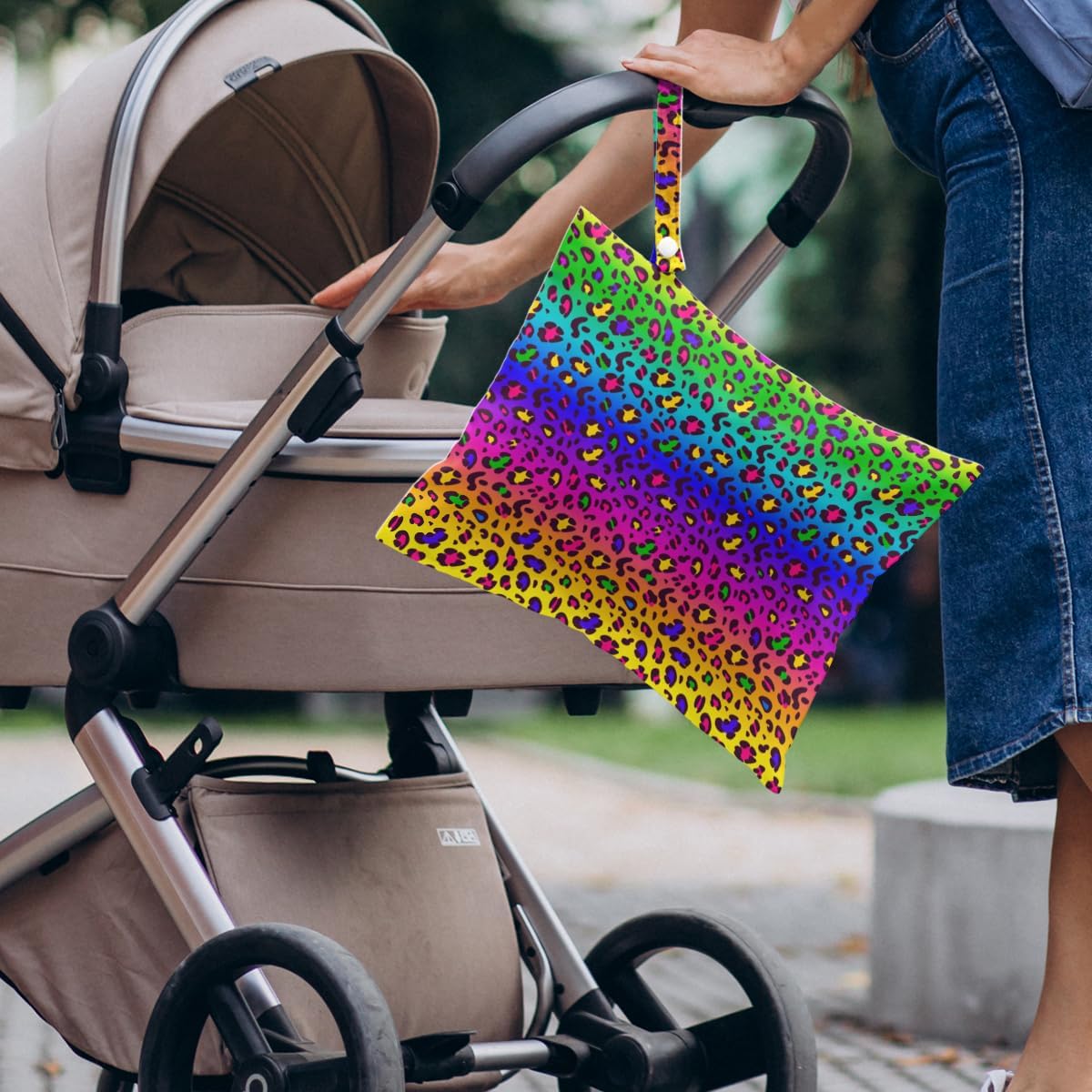 4 Pack Colorful Neon Leopard Print Wet Bag Waterproof Reusable Wet Dry Bag for Swimsuit Dirty Clothes Diaper Travel Pool Beach Yoga Gym Travel Party Birthday Christmas Toiletries Beach Essentials