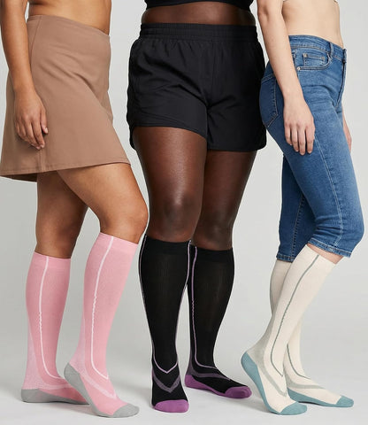 FuelMeFoot 3 Pack Copper Compression Socks - Compression Socks Women & Men Circulation - Best for Medical,Running,Athletic