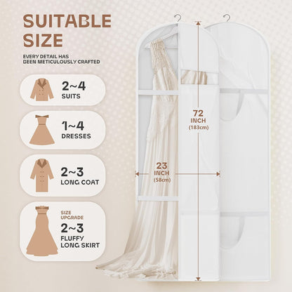 Lazebox 43" Travel Garment Bag with Accessories Zipper Pocket, Heavy Duty Suit Bag for Suits, Tuxedos, Dresses, Coats, Pink, 1 pack