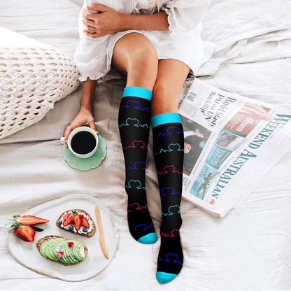 6 Pack Copper Compression Socks for Women and Men Circulation-Best Support for Medical,Running,Nursing,Athletic - Colors B