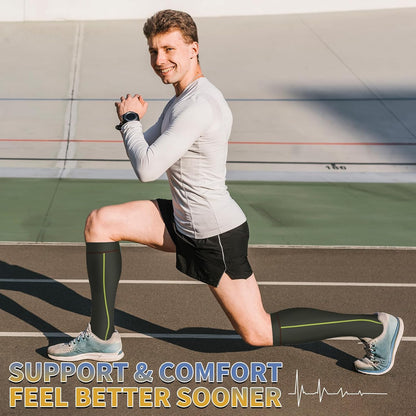 Sooverki Copper Compression Socks for Men & Women 8 Pack 15-20mmHg - Knee High Stockings Best Support for Running Athletic
