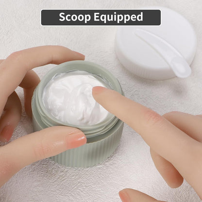 ME.FAN Travel Containers for Toiletries, TSA Approved 1.5 oz Silicone Cream Jars, Leak-proof Journey Containers, Trip Accessories with Lid for Cosmetic Face Hand 4 Pack White Lid - Morandi