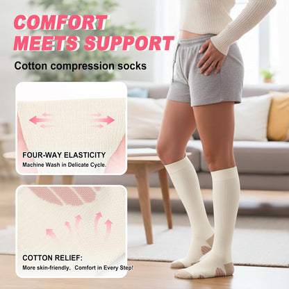 4 Pairs Compression Socks for Women Circulation-Best Support for Nurses,Running,Athletic,Travel