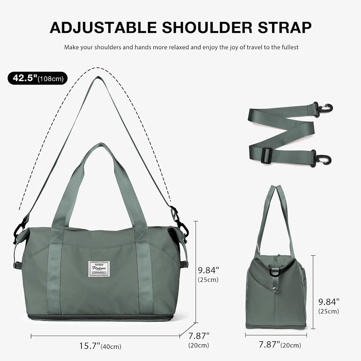 Travel Duffel Bag, Sports Tote Gym Bag, Shoulder Weekender Overnight Bag for Women - Colors A