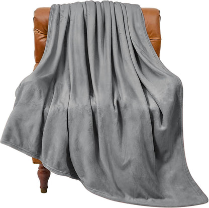 Fleece Blanket Soft Plush Throw for Couch Black 50"x60" - Colors A