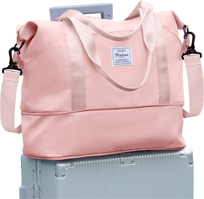 Travel Duffel Bag, Sports Tote Gym Bag, Shoulder Weekender Overnight Bag for Women - Colors B