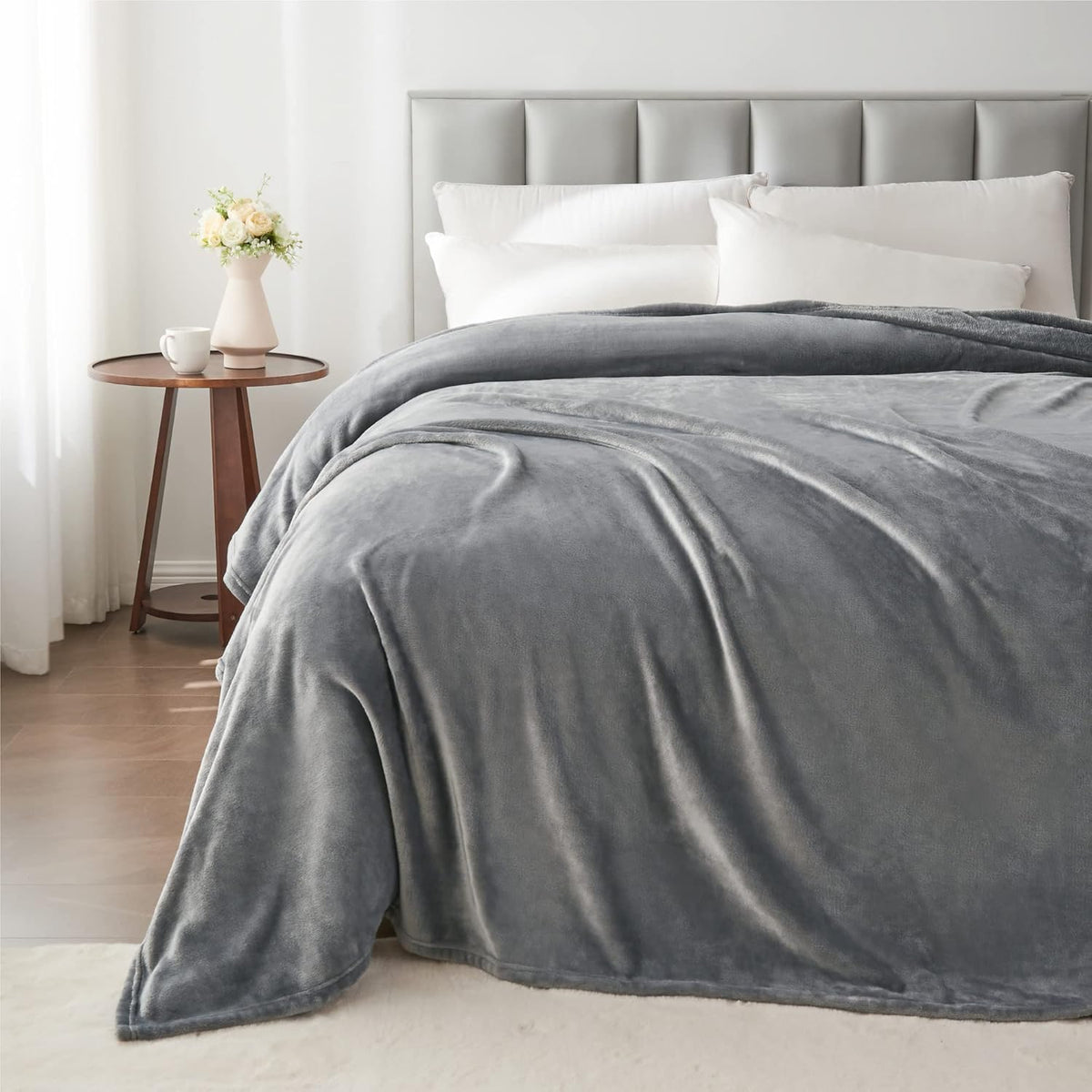 Fleece Blanket Soft Plush Throw for Couch Black 50"x60" - Colors A