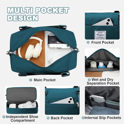 Travel Duffel Bag, Sports Tote Gym Bag, Shoulder Weekender Overnight Bag for Women - Colors A