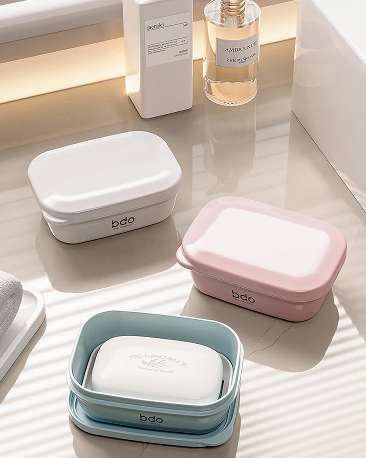 Doter Travel Soap Holder with Lid - Draining Soap Box for Shower -Compact Travel Soap Case Leak-Proof Design for Camping, Hiking, Gym & Outdoor Use | Keeps Soap Dry & Hygienic