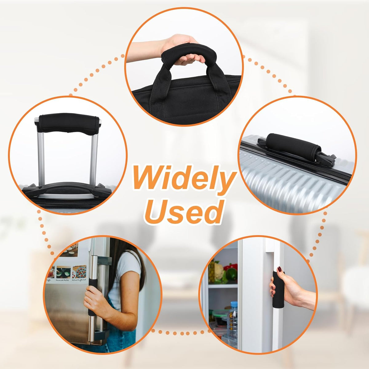 2 Pcs Luggage Handle Wraps for Suitcase Soft Luggage Handle Covers Comfort Luggage Handle Wrap Suitcase Handle Wraps for Comfortable Travel Accessories (Black)