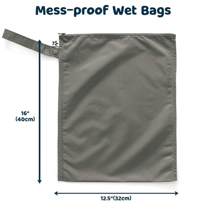Tiny Twinkle Mess Proof Wet Bags | Reusable Waterproof Wet Bags for Swimsuits | Baby Clothes | Travel & Diaper Bag (Black, Green Checkers) - Colors B