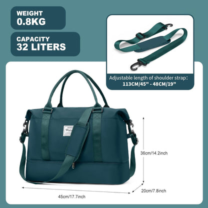 Travel Duffel Bag, Sports Tote Gym Bag, Shoulder Weekender Overnight Bag for Women - Colors A