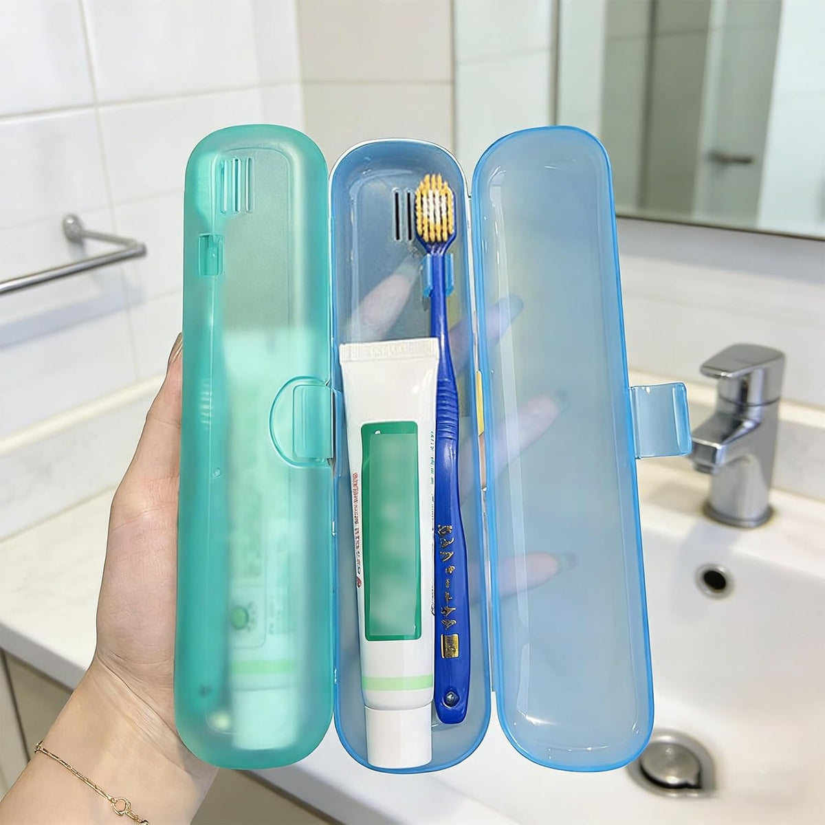 2 Packs Toothbrush Travel Case, Breathable Toothbrush Travel Holders, Compact Portable Toothbrush Holder for Travel, Vacation, Camping, Gym, Business Trips, Office, Cruise