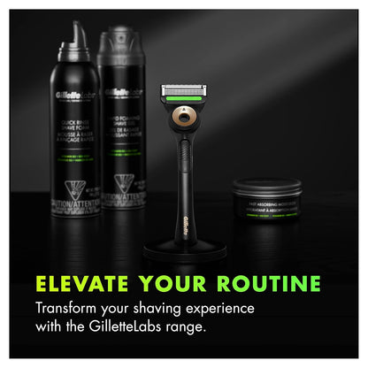 GilletteLabs With Exfoliating Bar Shaving Razor For Men, 1 Handle, 3 Blade Refills, Includes Travel Case for Convenient Storage On The Go