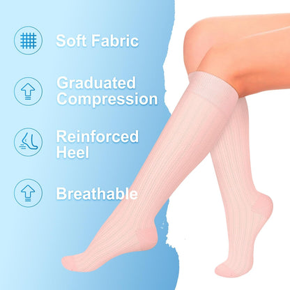 4 Pairs Compression Socks for Women Circulation-Best Support for Nurses,Running,Athletic,Travel