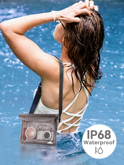 HEETA Waterproof Fanny Pack, Waterproof Pouch Dry Bag 2-Pack for Phone Passport Purse, Adjustable Waist Strap for Swimming Kayaking Boating Paddle Board Accessories Cruise Beach Camping Essentials
