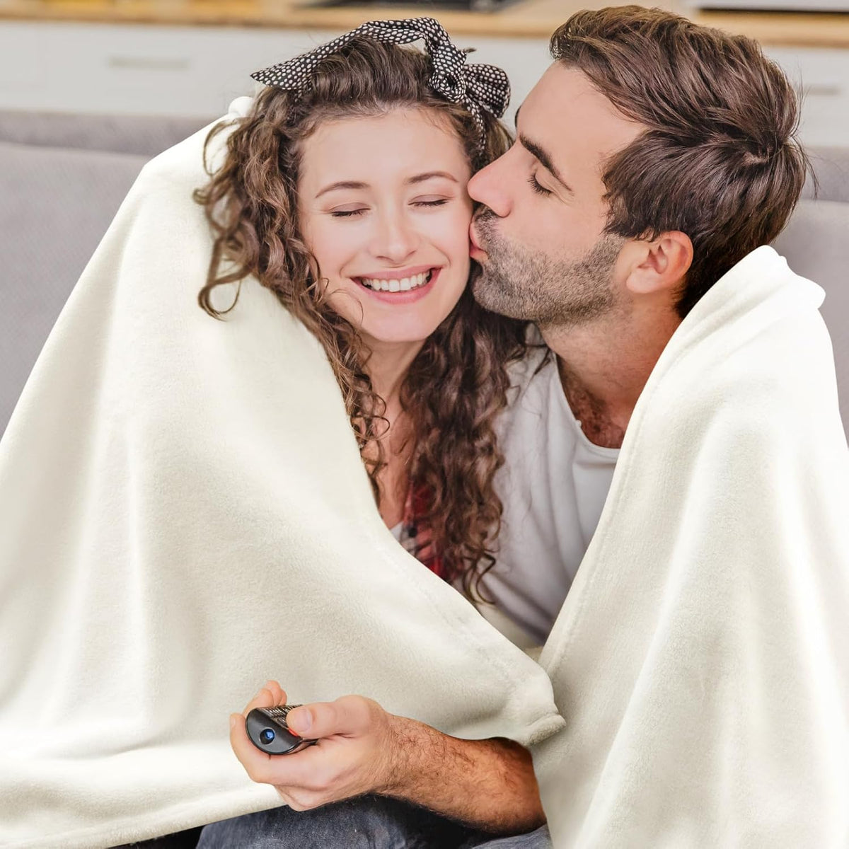 Fleece Blanket Soft Plush Throw for Couch Black 50"x60" - Colors A