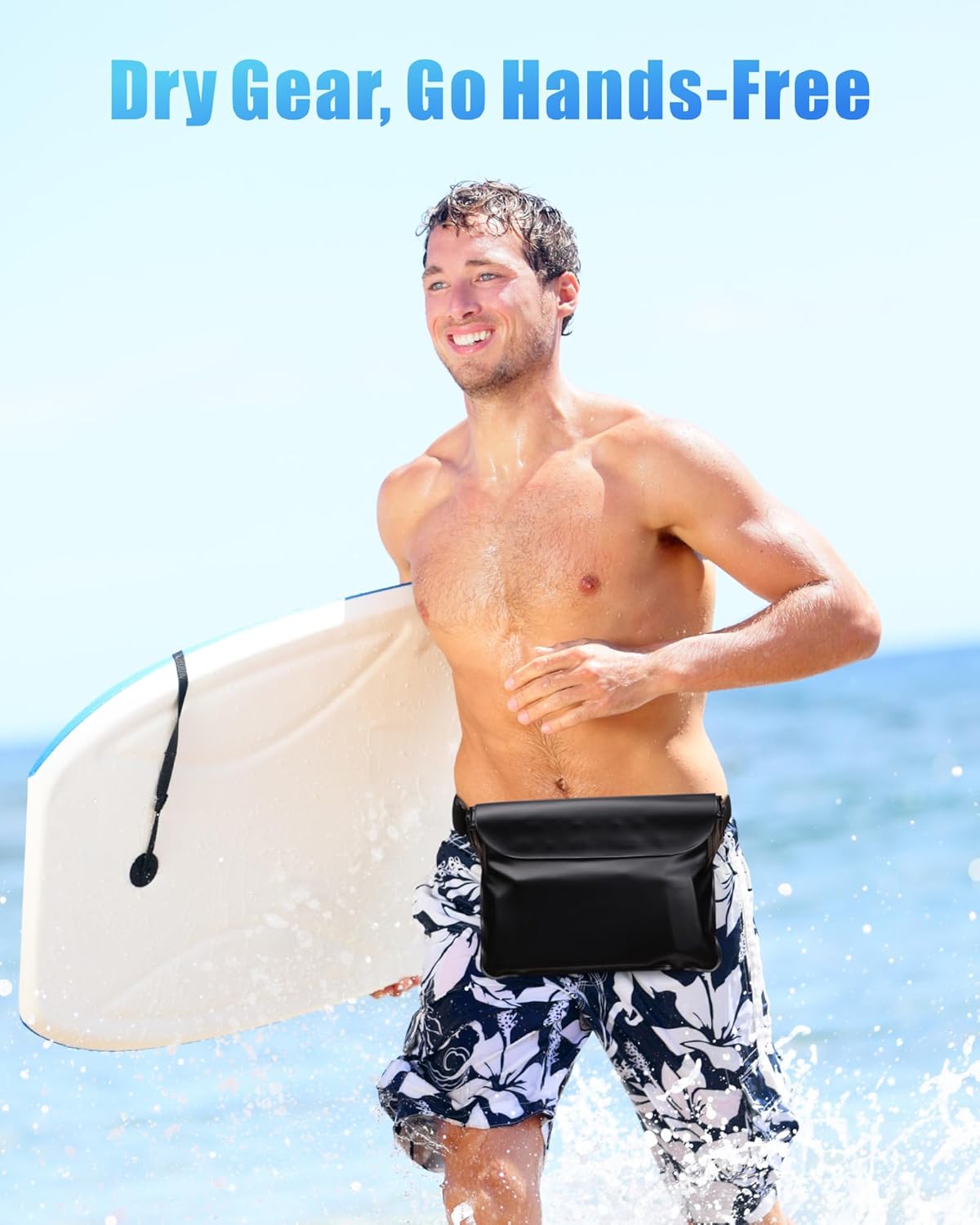 F-color Waterproof Fanny Pack - Cruise Essentials 2026 - Waterproof Pouch with Adjustable Waist Strap, Triple Zipper Roll-Top Dry Bag for Phone, Keep Passport Valuables Dry for Beach Kayaking Boating