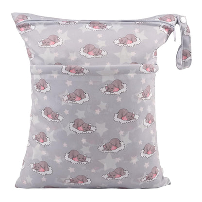 ALVA ALVABABY 3pcs Baby Cloth Diaper Wet/Dry Bags|Waterproof Reusable with Two Pockets|Travel, Beach, Pool, Daycare, Soiled Baby Items,Yoga,Gym Bag for Swimsuits or Wet Clothes 3L-ZM09 - Colors B