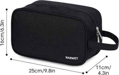Narwey Travel Toiletry Bag for Women Traveling Dopp Kit Men Travel Bag for Toiletries Cosmetic Bag Makeup Bag Medicine Bag for Traveling (Black)