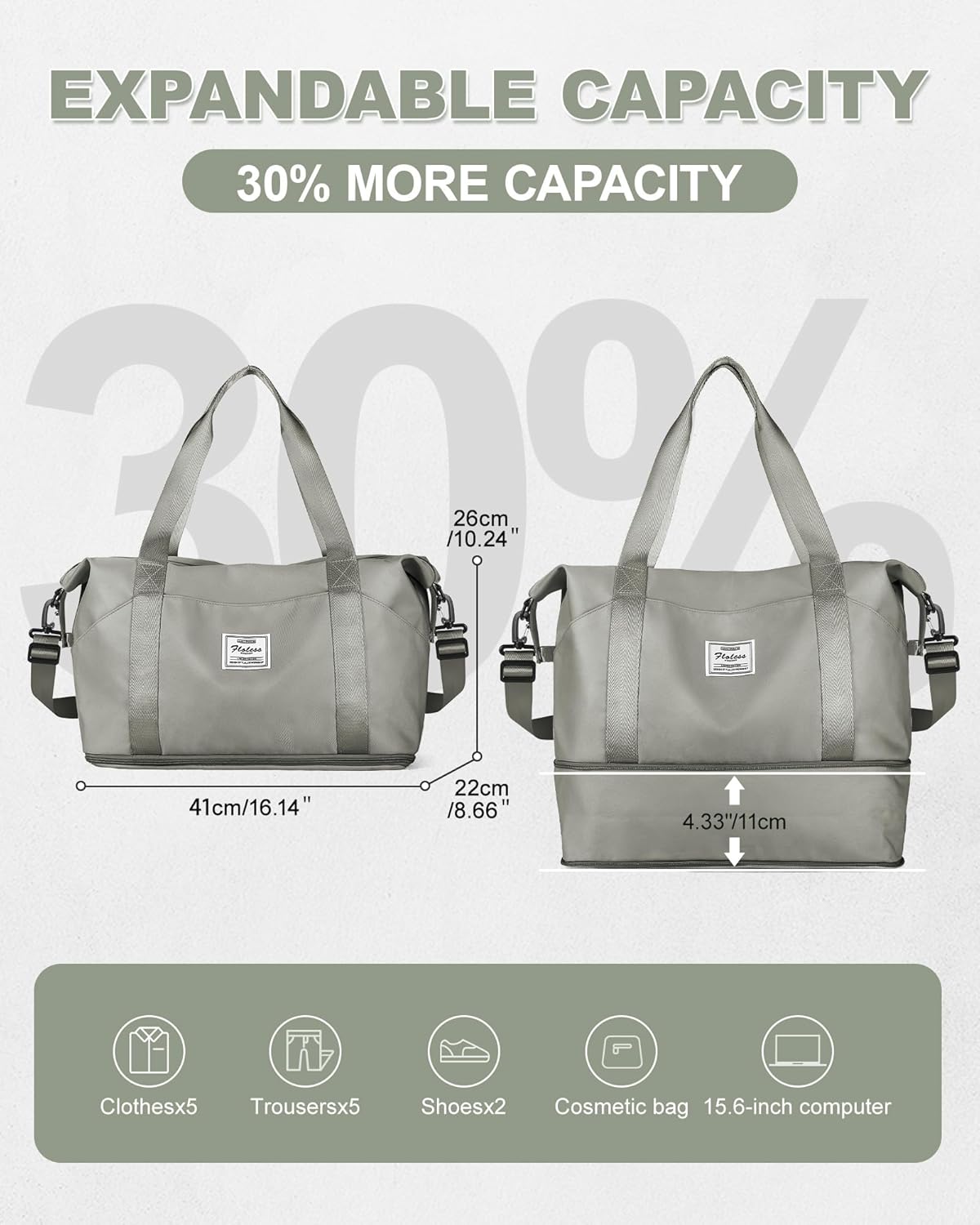 Travel Duffel Bag, Sports Tote Gym Bag, Shoulder Weekender Overnight Bag for Women - Colors A