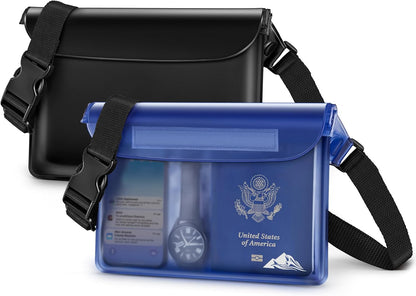 HEETA Waterproof Fanny Pack, Waterproof Pouch Dry Bag 2-Pack for Phone Passport Purse, Adjustable Waist Strap for Swimming Kayaking Boating Paddle Board Accessories Cruise Beach Camping Essentials