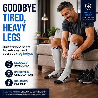SB SOX Compression Socks for Men & Women (20-30mmHg) – Best Compression Socks for Flying, Medical, Sports, Wide Calf Fit, and Daily Wear
