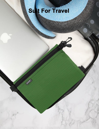 GOX Travel Toiletry Bag, Carry On Small Zipper Pouch, Cosmetic Kit Makeup, Digital Bag, Water Repellent Nylon (Orange)