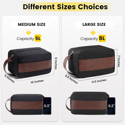 Vorspack Toiletry Bag for Men - Water Resistant Travel Bag for Toiletries, Accessories, Travel Essentials, Gifts - Black