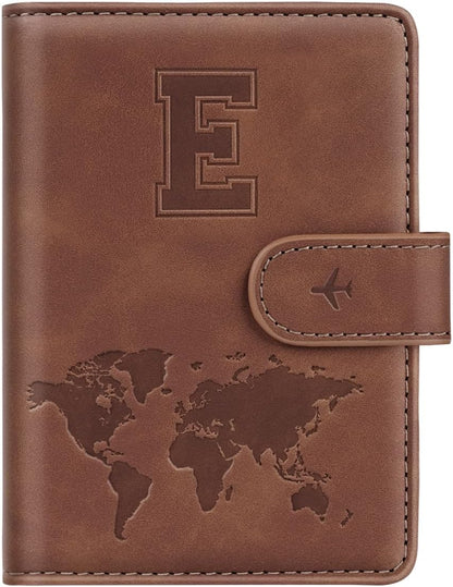Passport Holder Cover Initail Letter A-Z Travel Wallet 3D Embossed Design RFID Blocking Card Holder Personalized Gift Passport Cover Wallet, Passport Book Holders for Women and Girls, Pink-A
