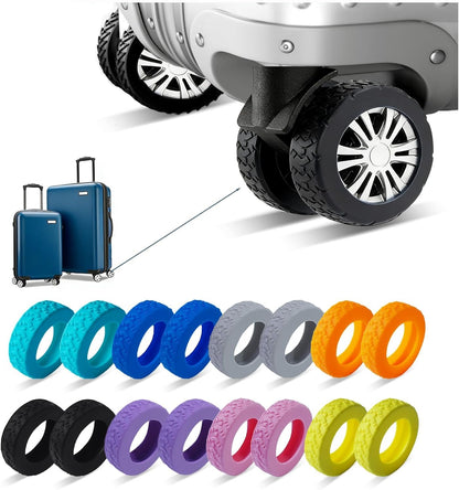 16-Pack Luggage Wheel Covers, Luggage Wheel Protector Covers for 2-2.4 inches Wheels Suitcases，Anti-Scratch & Noise Reduction Design, Silicone MaterialDurable Travel Case Accessories.