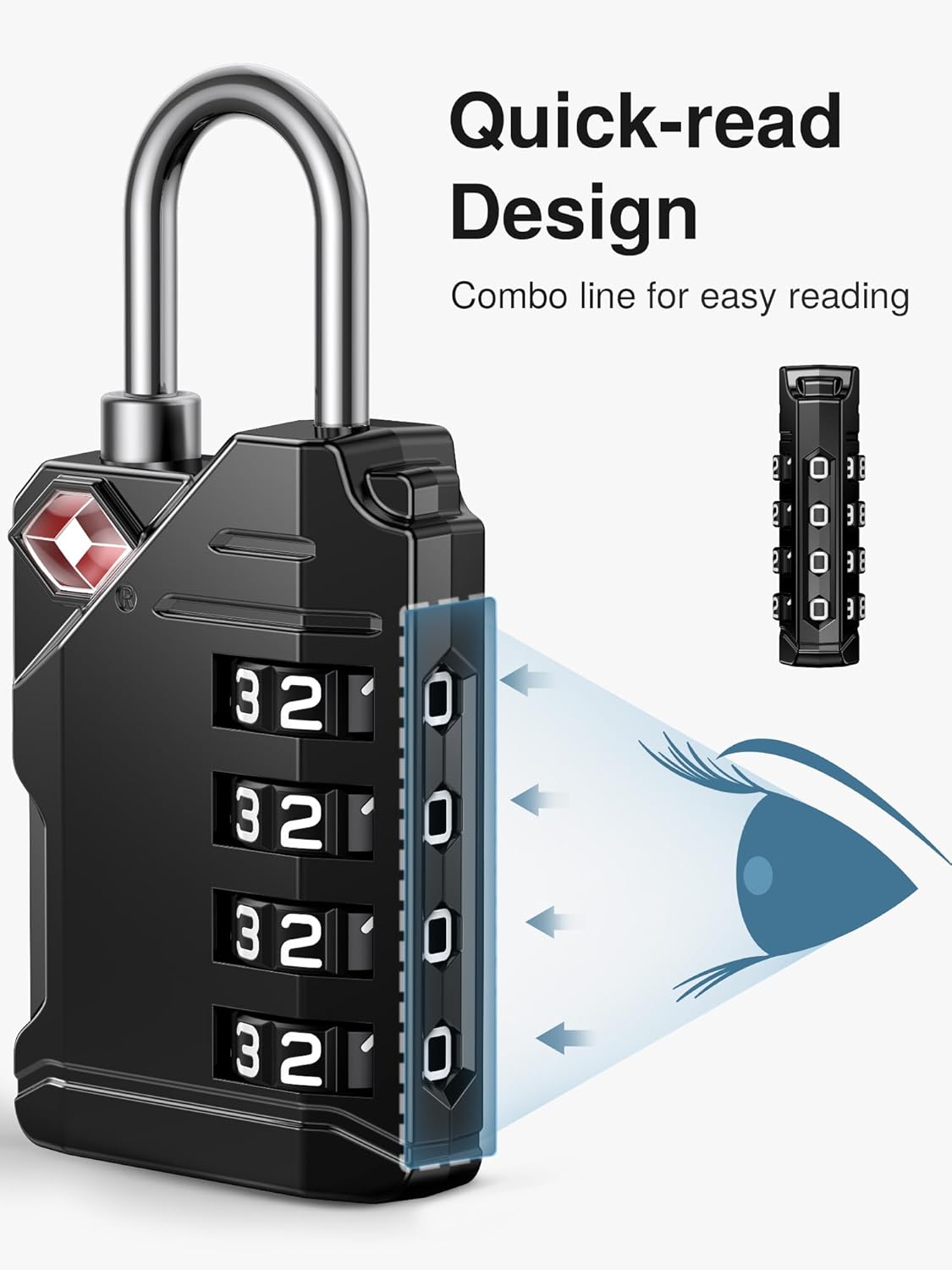 Puroma TSA Approved Luggage Locks, 2 Pack 4 Digit Resettable Travel Combination Code Lock with Zinc Alloy Body for Suitcase, Backpack, Laptop Bag, Gym Locker, Toolbox (Orange)