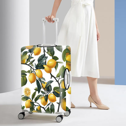 All Over Daisy Print Luggage Cover – Blue Suitcase Protector with White Floral Pattern, Washable Stretch Travel Case for 32-34 Inch Luggage,XL
