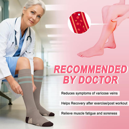 4 Pairs Compression Socks for Women Circulation-Best Support for Nurses,Running,Athletic,Travel