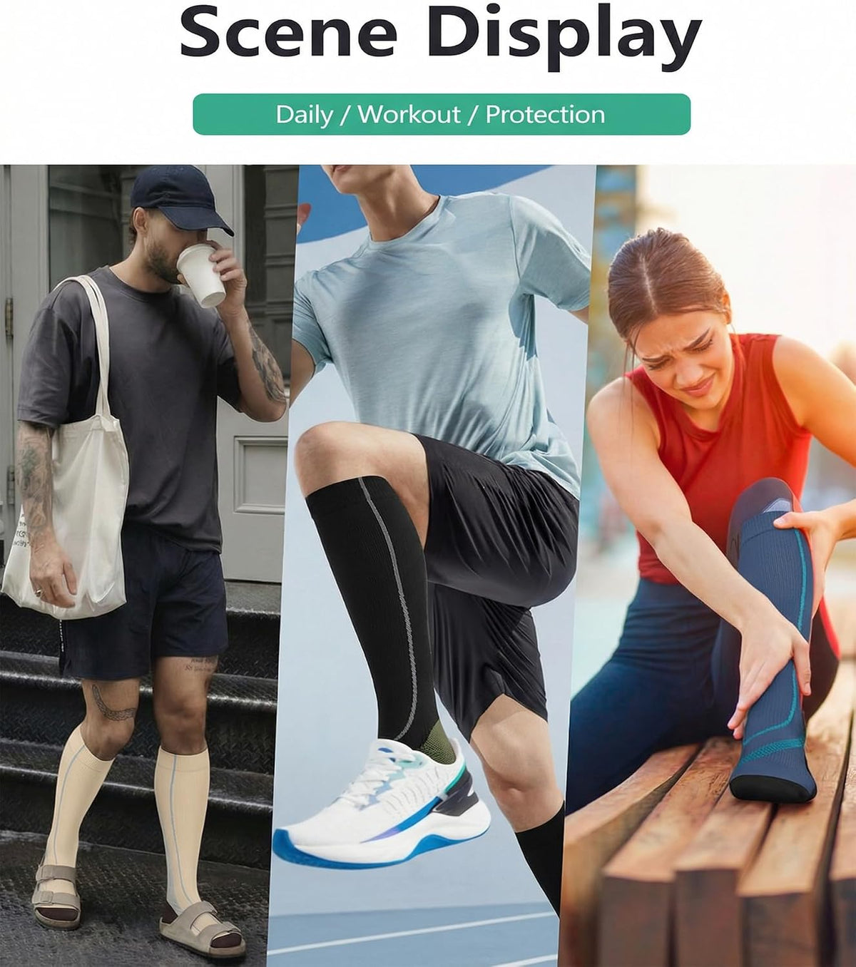 FuelMeFoot 3 Pack Copper Compression Socks - Compression Socks Women & Men Circulation - Best for Medical,Running,Athletic