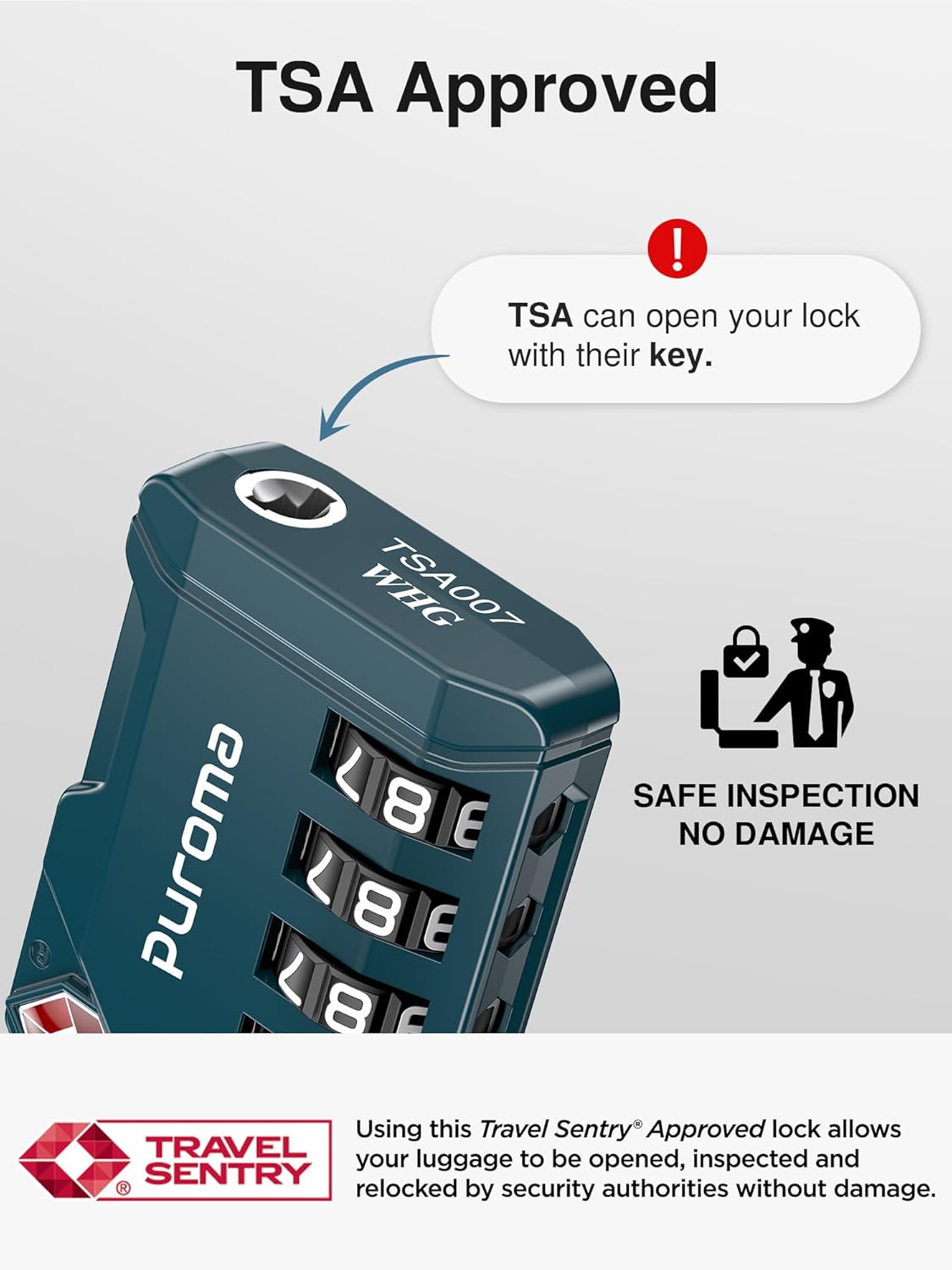 Puroma TSA Approved Luggage Locks, 2 Pack 4 Digit Resettable Travel Combination Code Lock with Zinc Alloy Body for Suitcase, Backpack, Laptop Bag, Gym Locker, Toolbox (Orange)