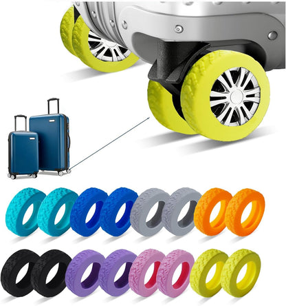 16-Pack Luggage Wheel Covers, Luggage Wheel Protector Covers for 2-2.4 inches Wheels Suitcases，Anti-Scratch & Noise Reduction Design, Silicone MaterialDurable Travel Case Accessories.